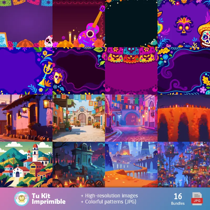 Collages | Fundos Coco - Papeles Digitales para Decoração