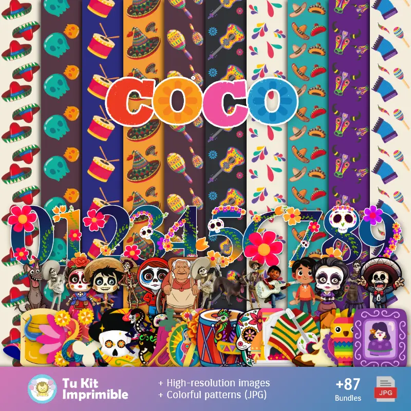 Accesorios | Fundos Coco - Papeles Digitales para Decoração