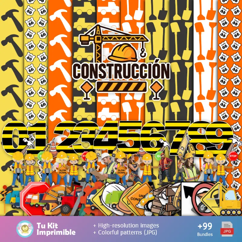 Accesorios | Fundos Construção - Papel Digital para Decoração