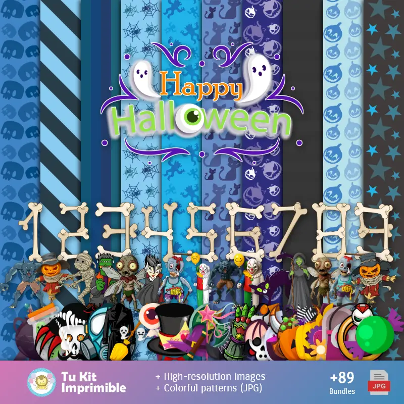 Fundos Halloween - Papeles Digitales para Decoração