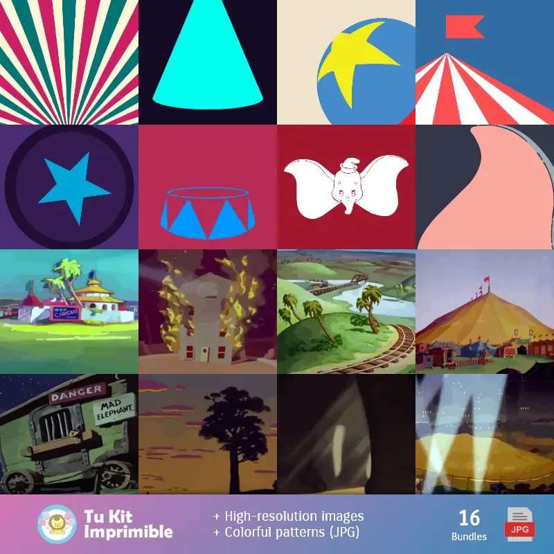 Fondos | Fundos Dumbo - Papel Digital para Decoração