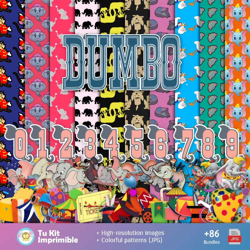 Fundos Dumbo - Papel Digital para Decoração