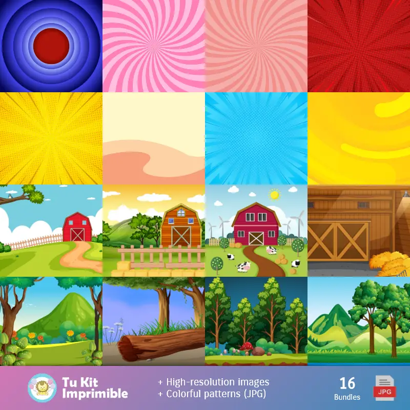 Fondos | Fundos Gallinita Pintadita - Papel Digital para Decoração