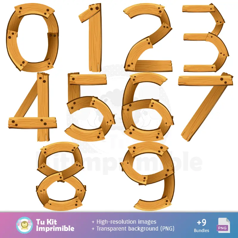 Números Temáticos | Fundos Gallinita Pintadita - Papel Digital para Decoração