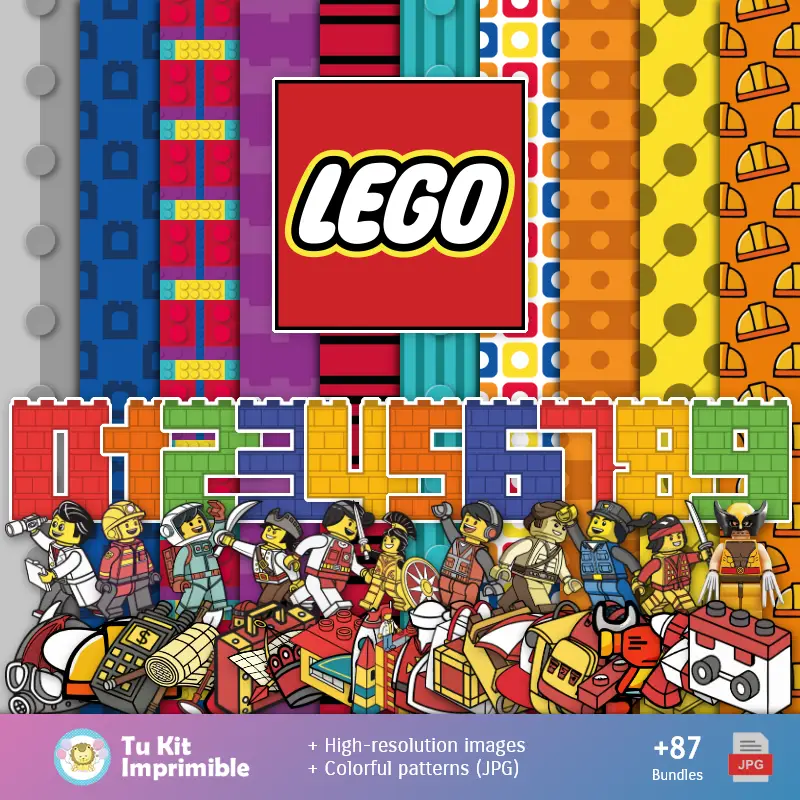 Fundos Lego - Papel Digital para Decoração