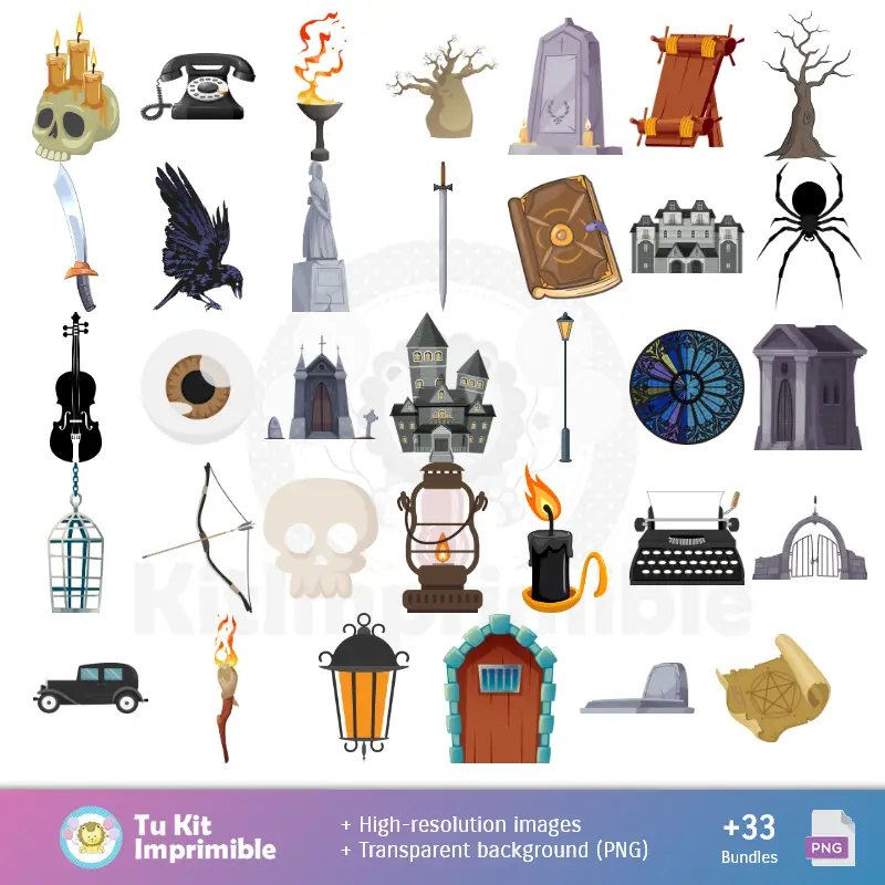 Accesorios | Fundos Merlina - Papel Digital para Decoração