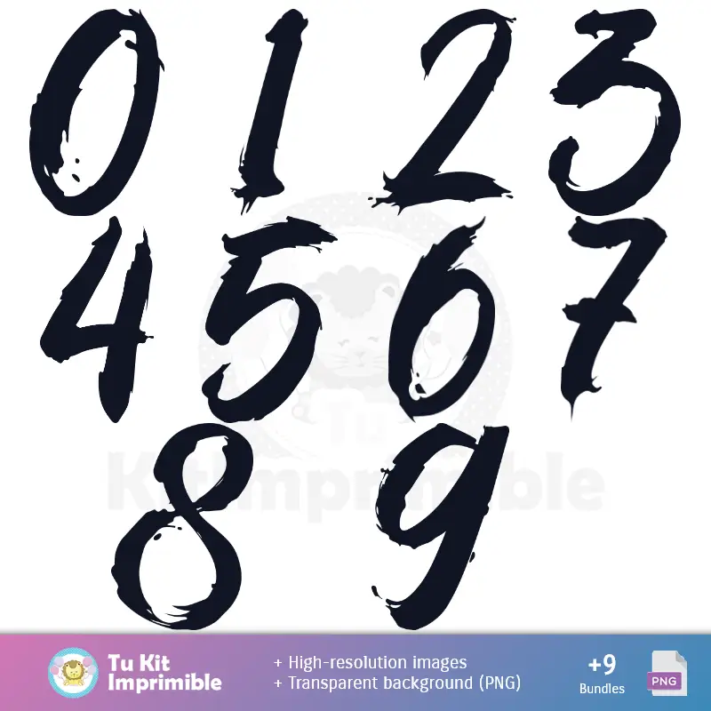 Números Temáticos | Fundos Naruto - Papel Digital para Decoração