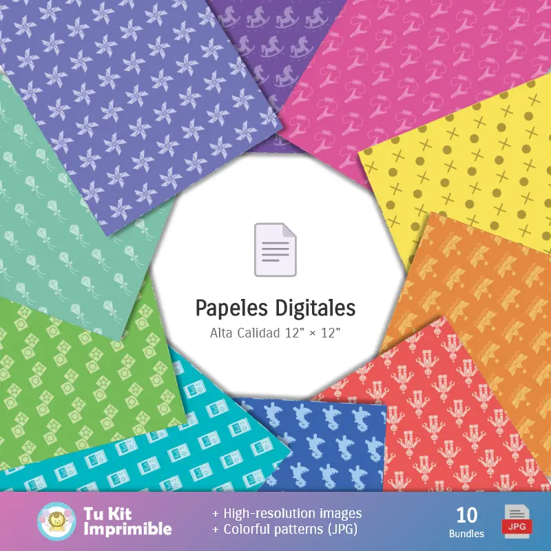 Fundo Dia da Criança - Papel Digital para Decoração