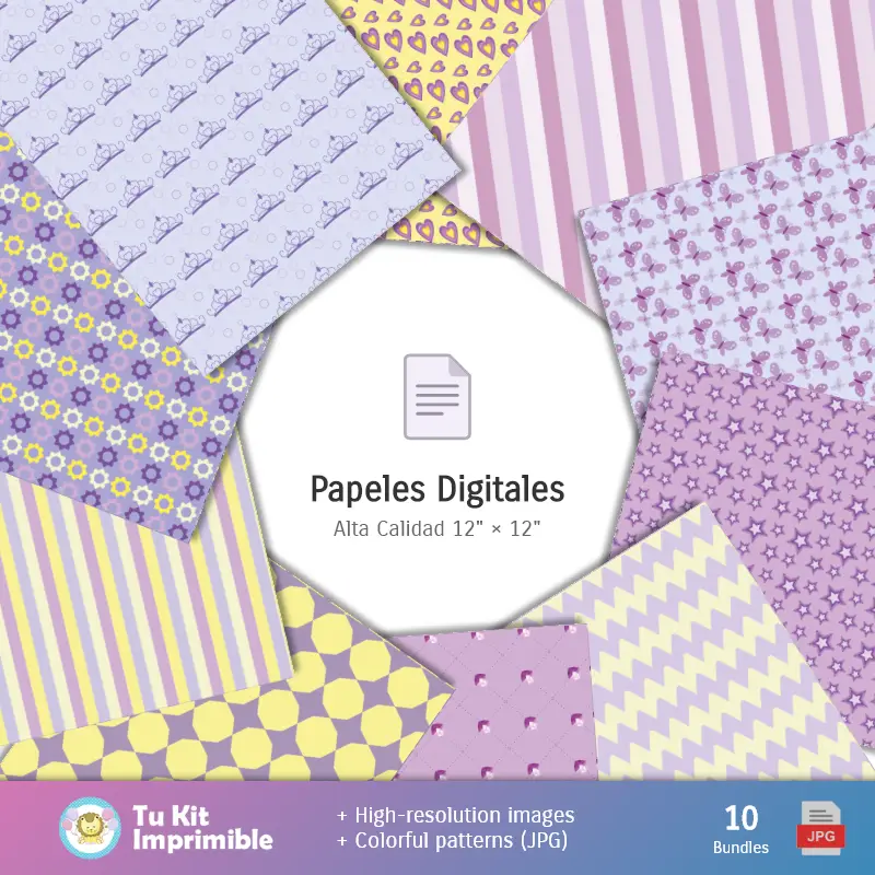 Collages | Fundos Princesa Sofia - Papel Digital para Decoração