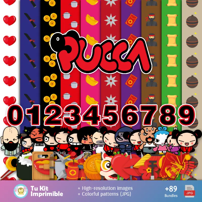 Fundos Pucca - Papel Digital para Decoração