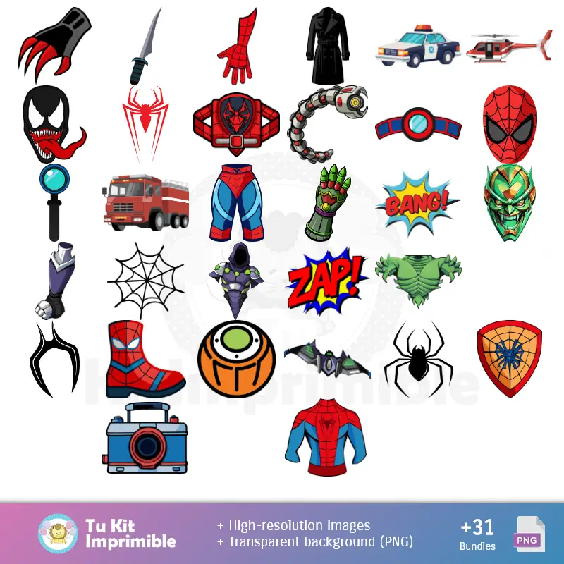 Accesorios | Fundos Homem Aranha - Papel Digital para Decoração