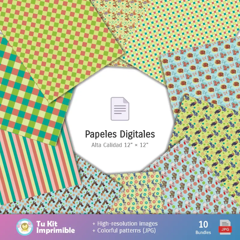 Collages | Fundos Zootopia - Papel Digital para Decoração