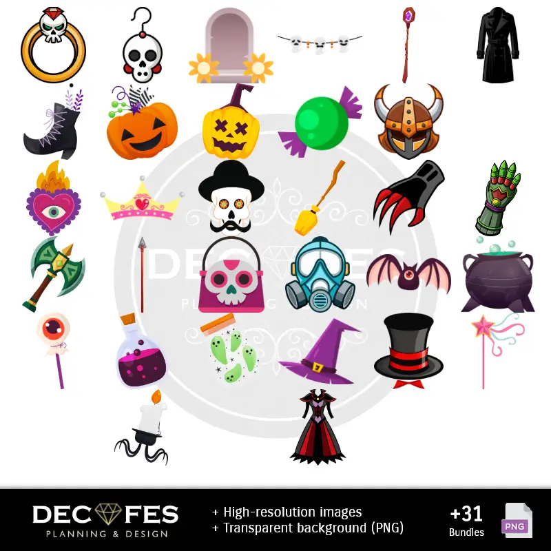Accesorios | Papel Digital Halloween - Imprimíveis para Scrapbook e DIY
