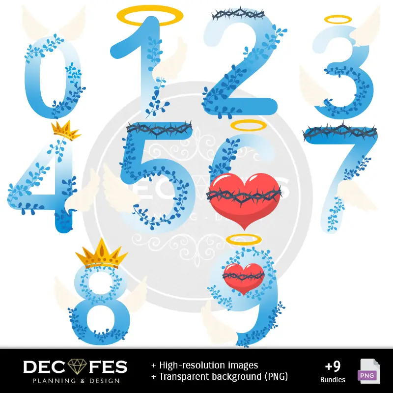 Números Temáticos | Papel Digital Semana Santa - Imprimíveis para Scrapbook e DIY