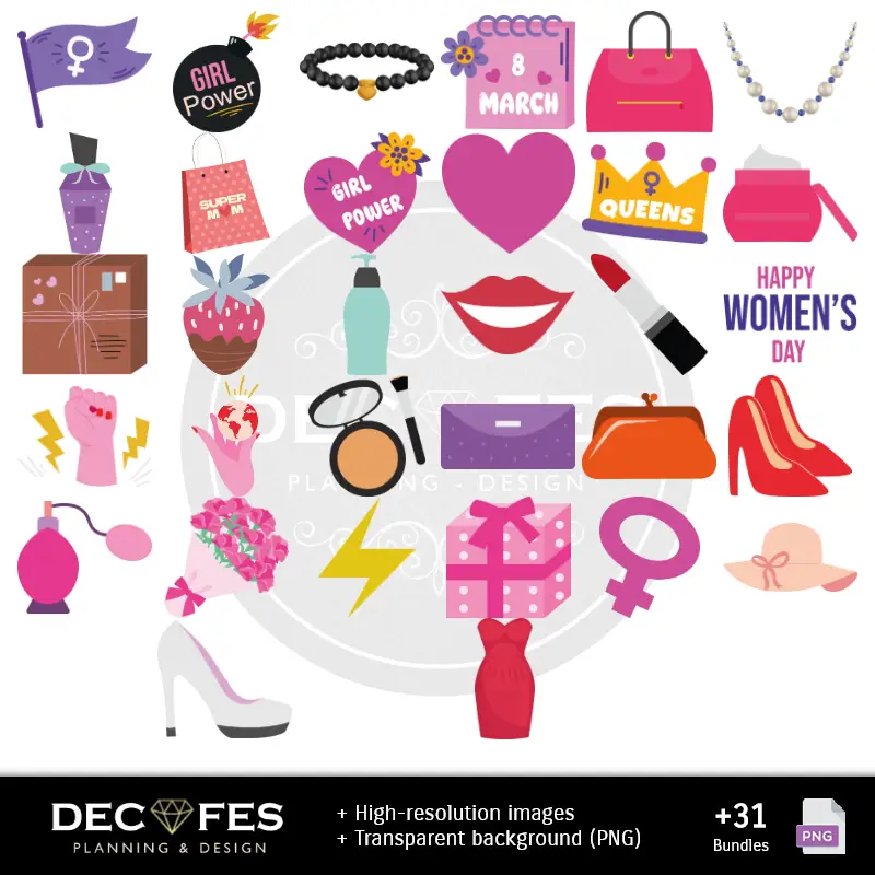 Accesorios | Carta digitale per la festa della donna - Materiali stampabili per scrapbooking e fai da te