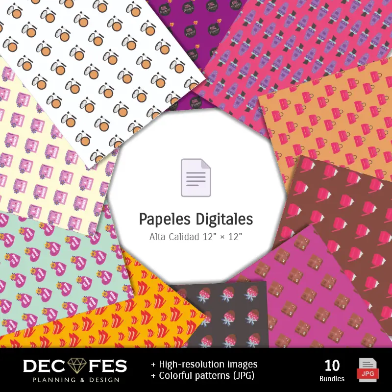 Collages | Carta digitale per la festa della donna - Materiali stampabili per scrapbooking e fai da te