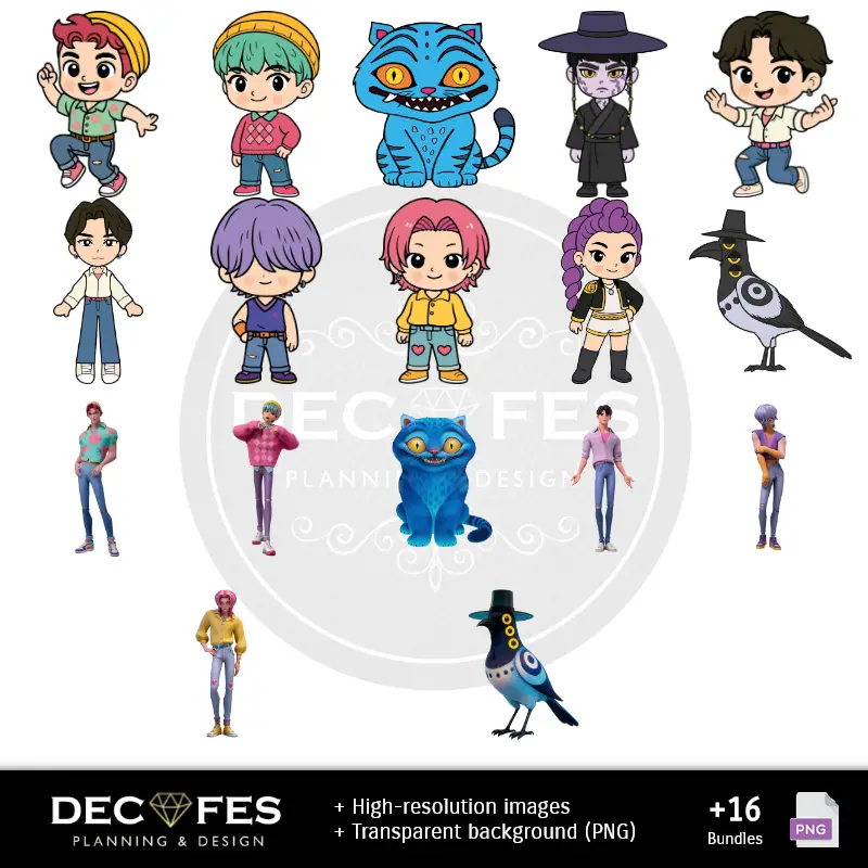 Personajes | Carta digitale Saja Boys - Stampabili per scrapbooking e fai da te