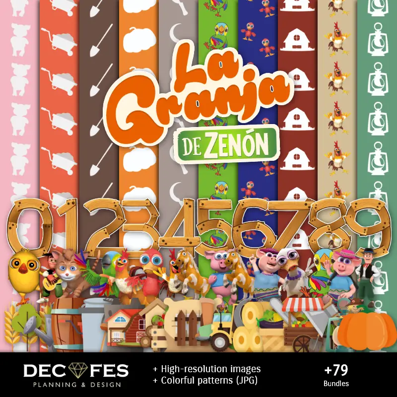 Carta digitale Zenon's Farm - Materiali stampabili per scrapbooking e fai da te