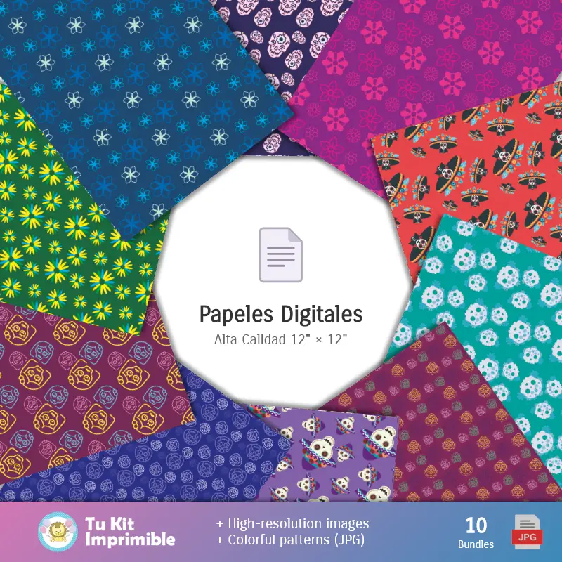 Números Temáticos | Catrine Fund Day of the Dead - Papiers de décoration numérique