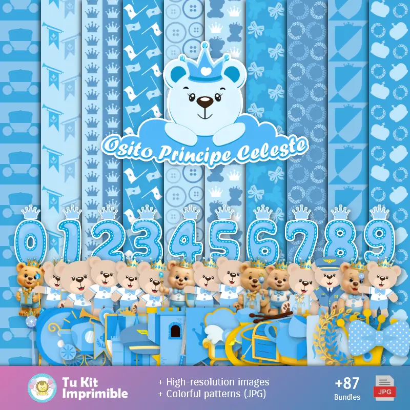 Celestial Prince Bearパターンとテクスチャ - Scrapbookとパーティーキット