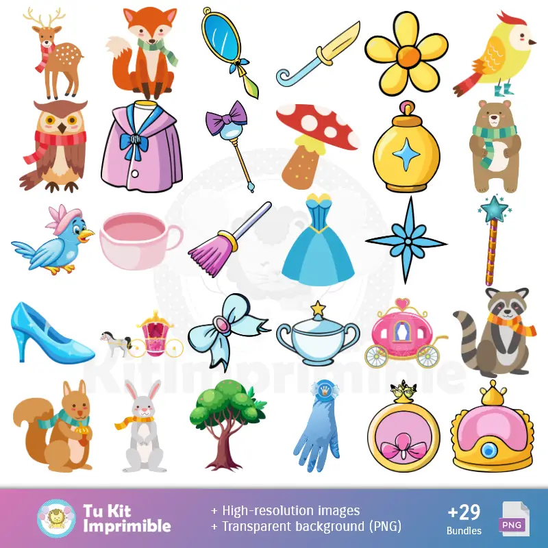 Números Temáticos | Sfondi Cenerentola - Decorazione digitale