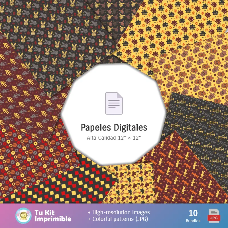 Collages | Padrões e Texturas Five Nights at Freddy's - Kits de Scrapbook e Festas
