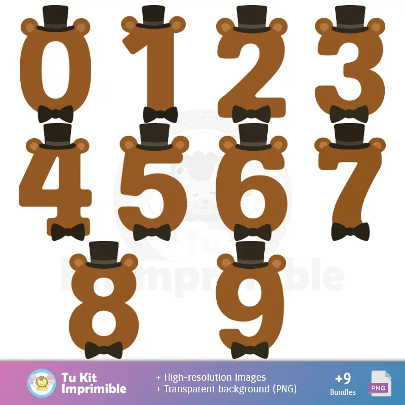 Números Temáticos | Padrões e Texturas Five Nights at Freddy's - Kits de Scrapbook e Festas