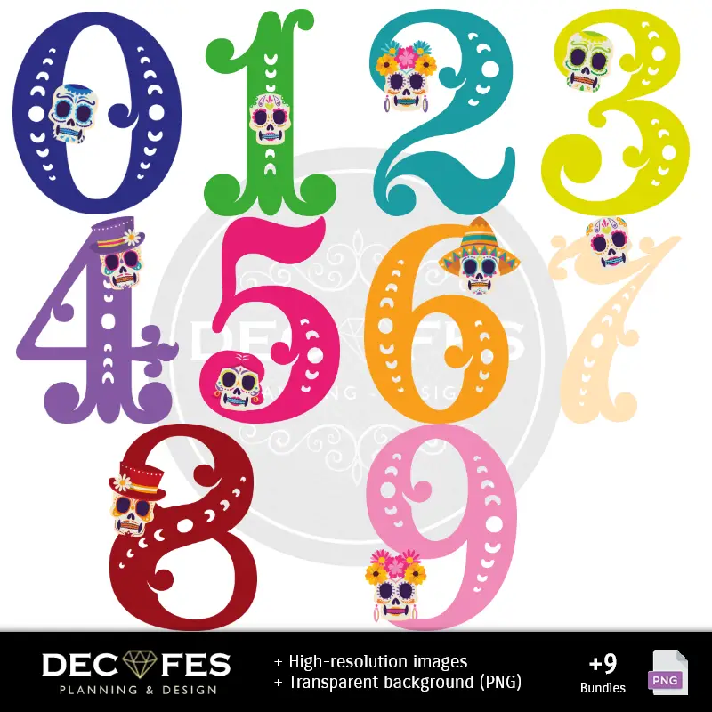 Números Temáticos | Coco Digital Paper - Druckbar für Scrapbook und DIY