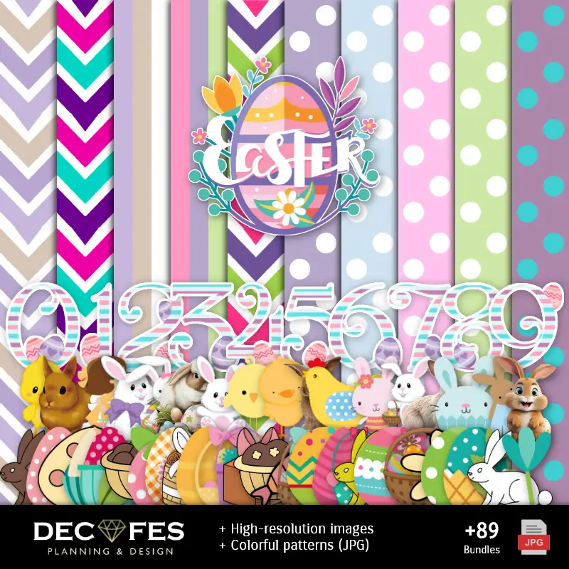 Scrapbook Conejo de Páscoa - Designs Imprimíveis para Manualidades