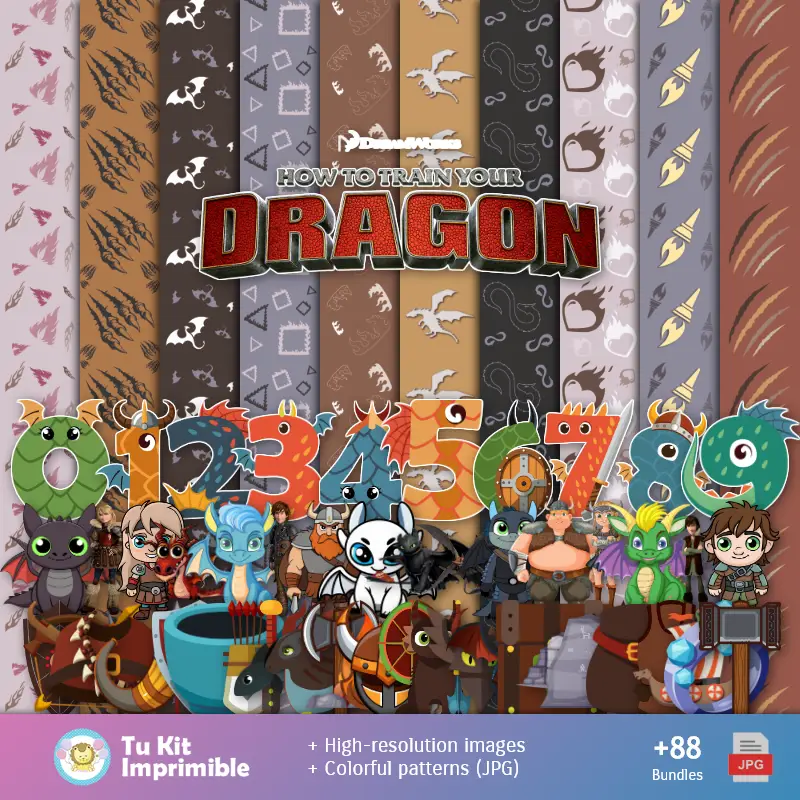 Contexte Comment former votre Dragon - Papiers de décoration numérique