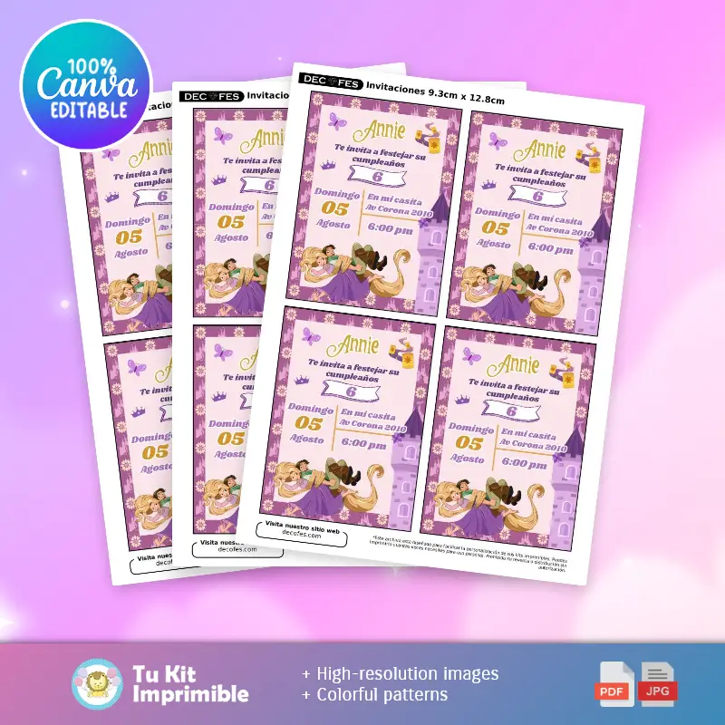 Collages | Convite Mágico da Rapunzel