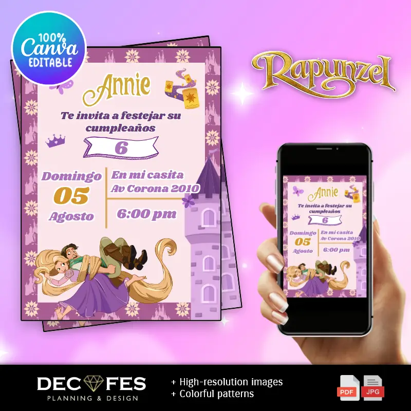 Patrones | Convite Mágico da Rapunzel