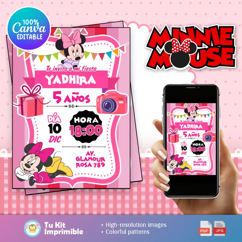 Patrones | Convite Minnie Mouse Doce Encanto