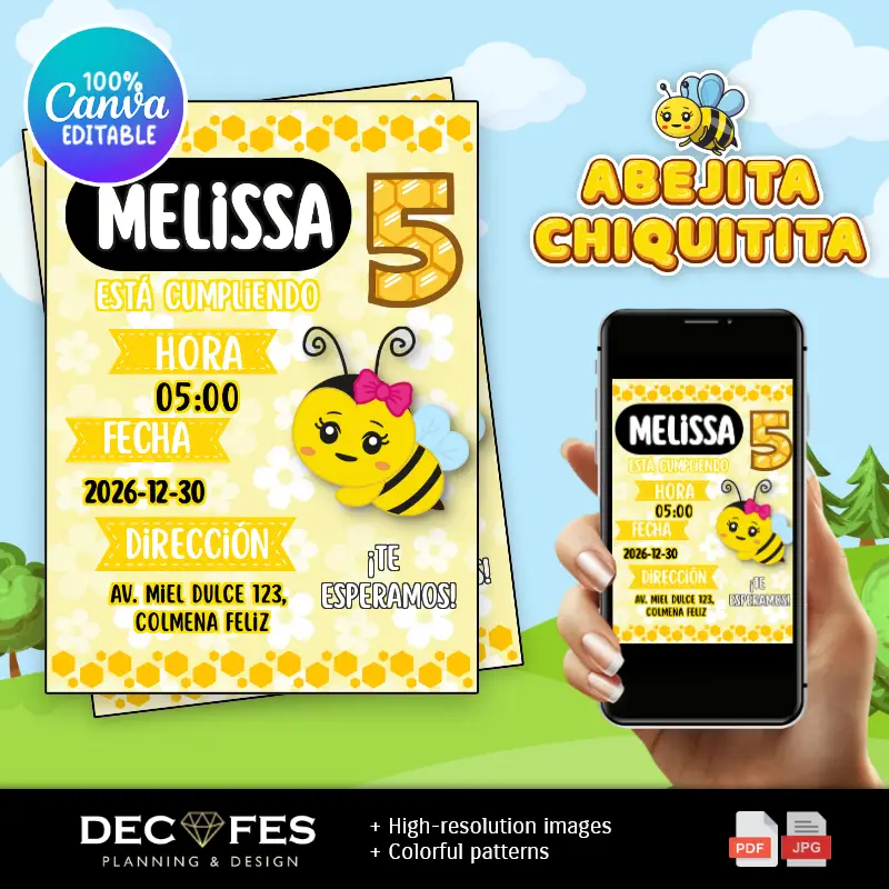 Patrones | Convite para a Festa da Abelhinha Doce