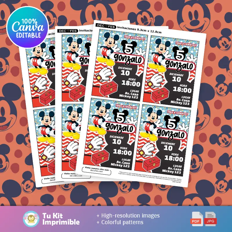 Collages | Convite para uma Aventura Clássica do Mickey Mouse