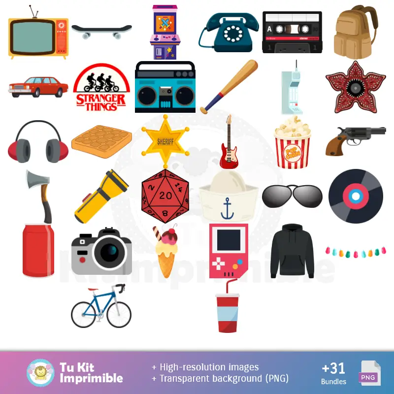 Accesorios | Fundos Stranger Things - Papel Digital para Decoração