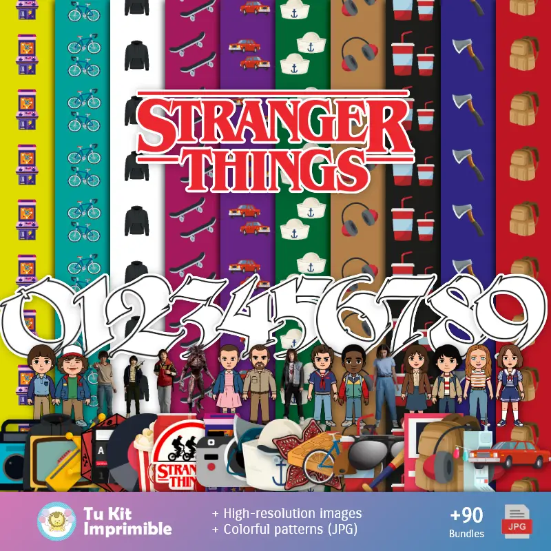 Patrones | Padrões e Texturas Stranger Things - Kits de Scrapbook e Festas