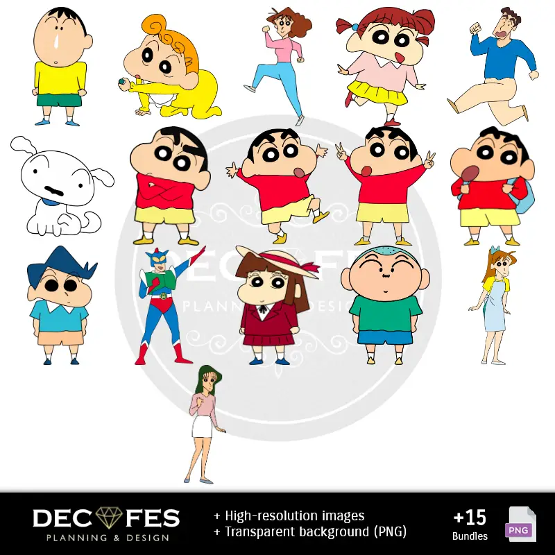 Personajes | क्रेयॉन शिन-चान डिजिटल पेपर - स्क्रैपबुकिंग और DIY के लिए प्रिंट करने योग्य