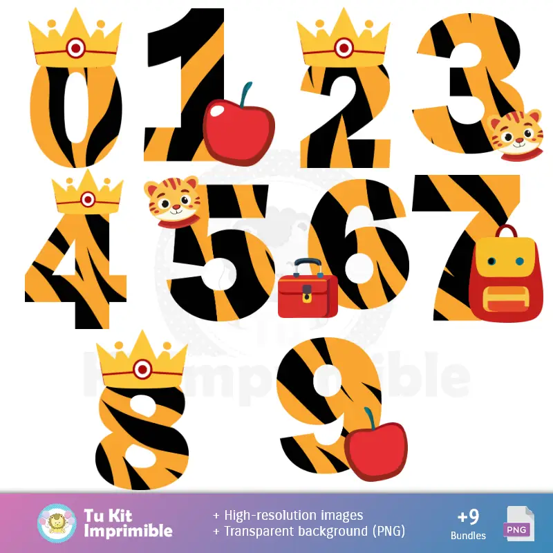 Números Temáticos | Daniel die Tiger Wallpaper - Digitale Dekor Papiere