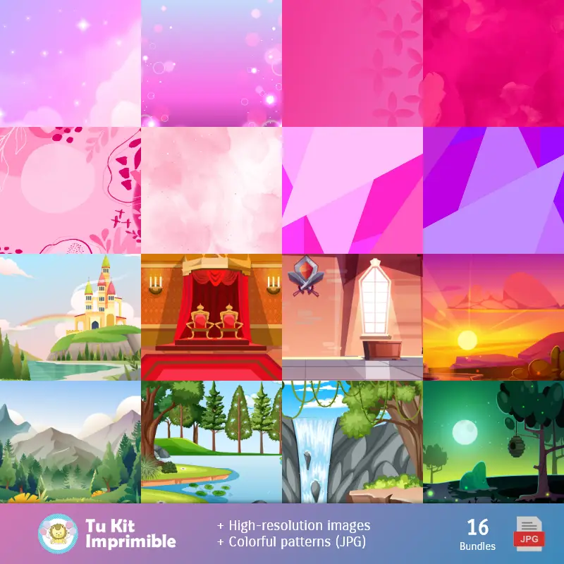 Números Temáticos | La Bella e la Bestia - Carte di Decorazione Digitale