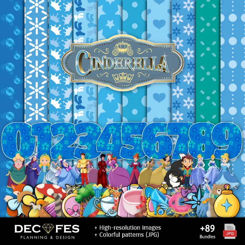 La carta digitale Cenerentola - Stampabile per Scrapbook e fai da te