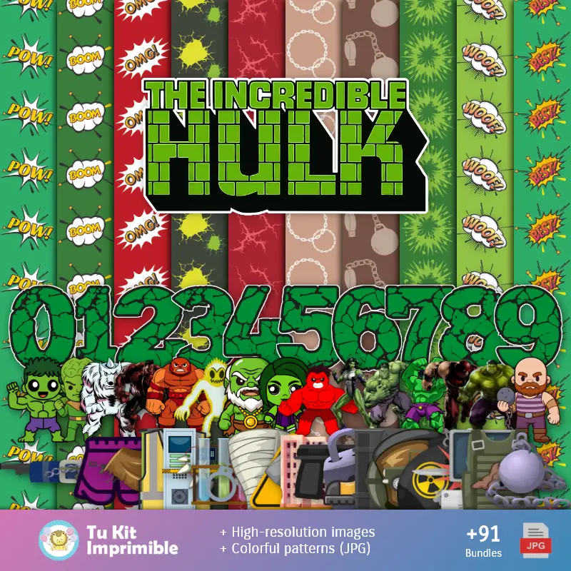 The Incredibile Hulk - Carte Decorative Digitali