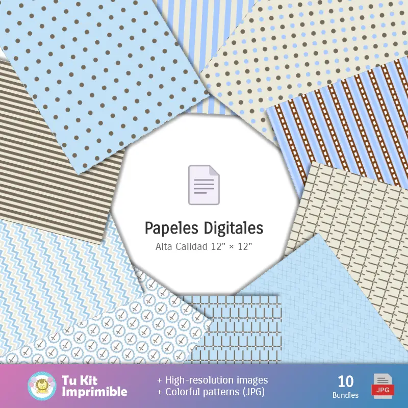 Collages | Dessins et textures baptisants pour enfants - Cartables et kits de fêtes