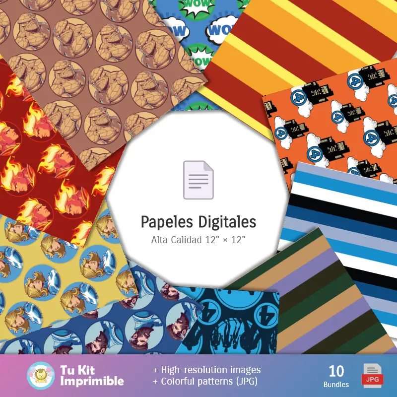 Collages | I 4 fantastici modelli e texture - Scrapbook e kit partito