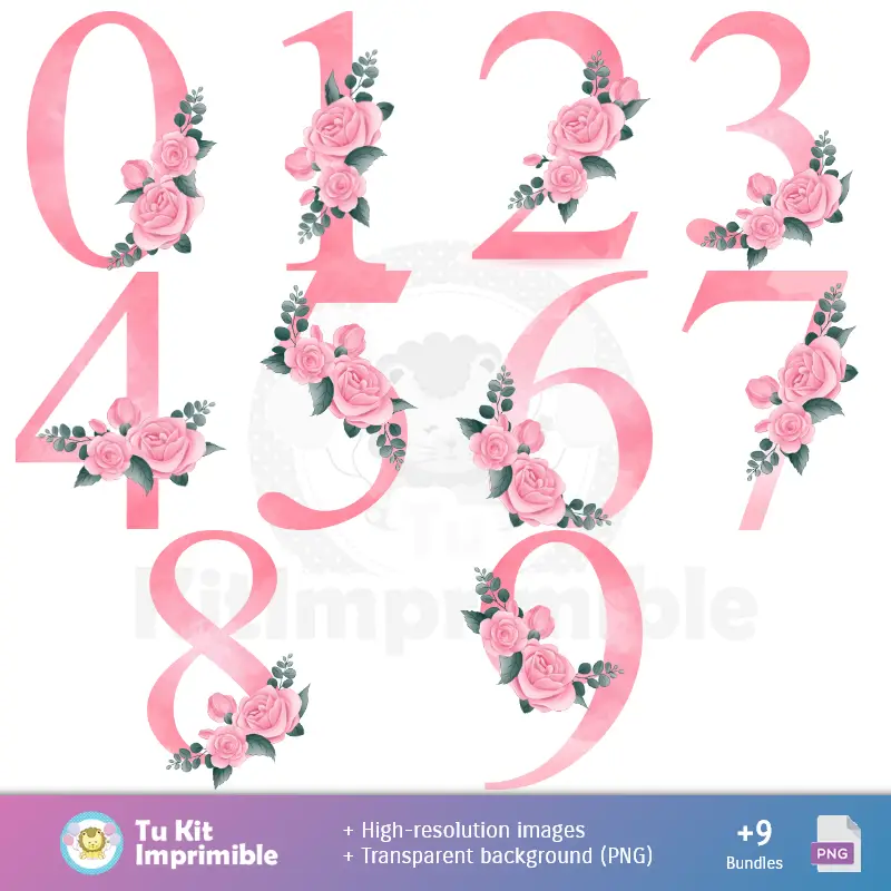 Números Temáticos | La Bella e la Bestia - Scrapbook e Kit di Partito