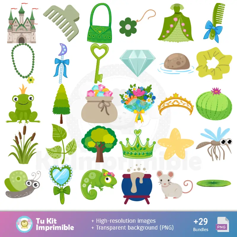 Accesorios | La Principessa e il Sapo - Decorazioni digitali