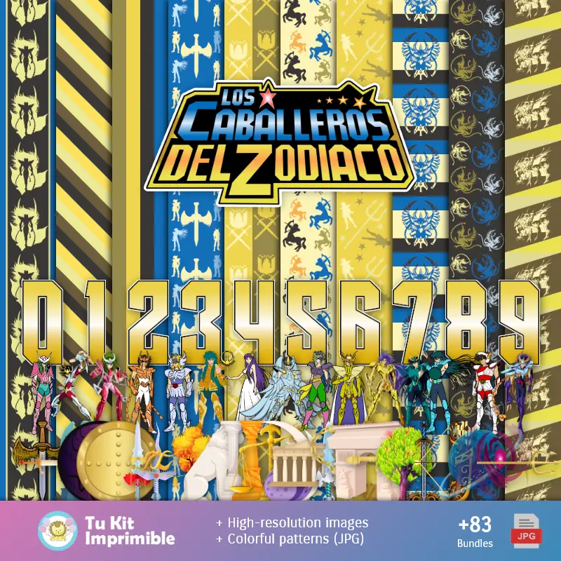 I Cavalieri dello Zodiaco - Carta della Decorazione Digitale