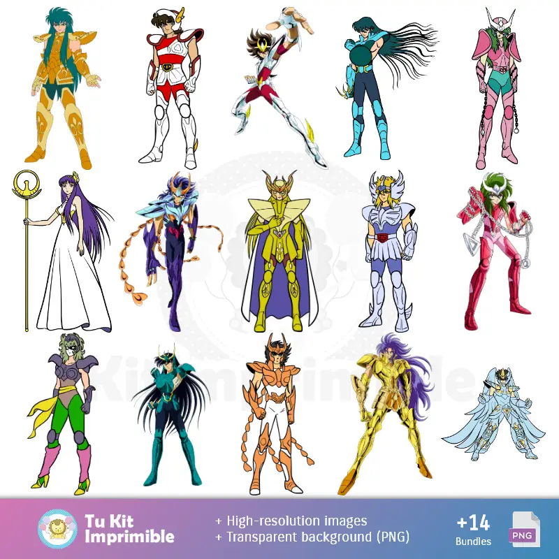 Números Temáticos | I Cavalieri dello Zodiaco - Scrapbook e Kites del Partito