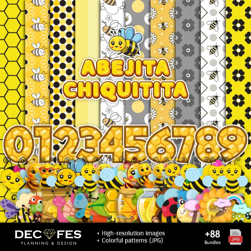 Digital Bee Paper - Druckbar für Scrapbook und DIY