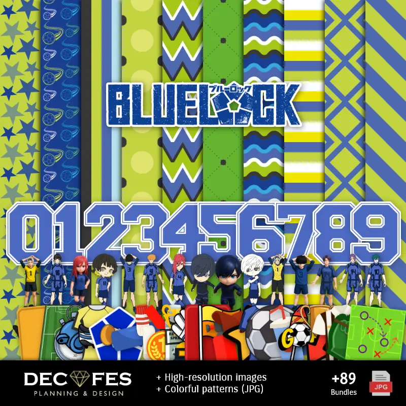 Digital Blue Lock Paper - Stampabili per Scrapbook e fai da te